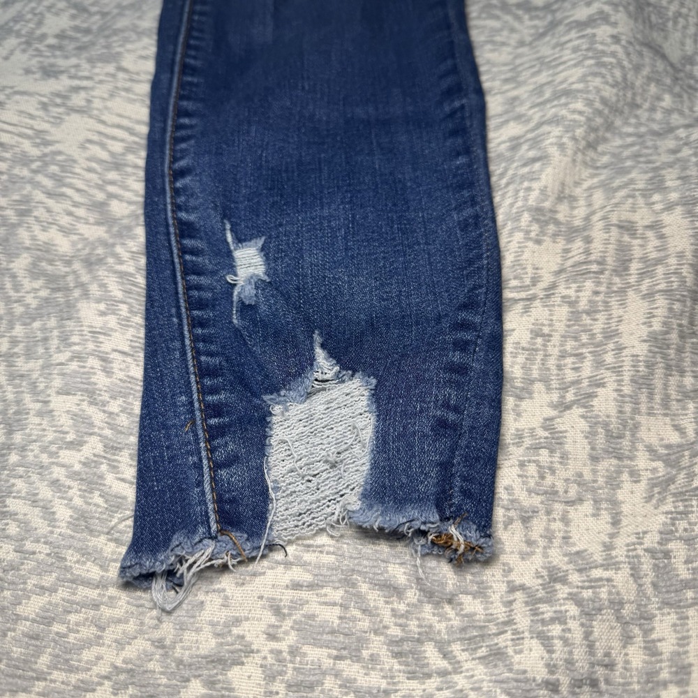 Simple Society Womens Distressed Blue Jeans Size 11/30 Skinny Straight Ripped - Picture 3 of 7